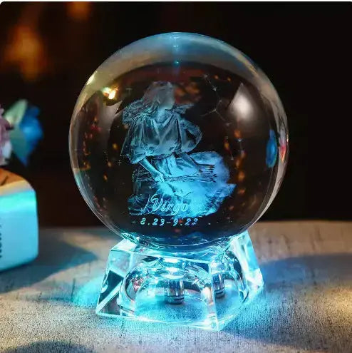 Celestial Zodiac Crystal Globe: A Gift of Light & Destiny Chic Solace