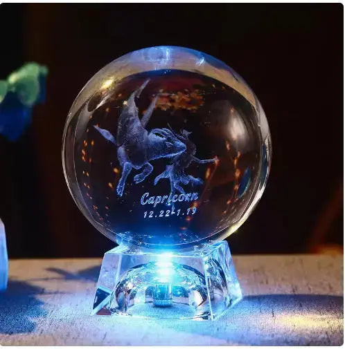 Celestial Zodiac Crystal Globe: A Gift of Light & Destiny Chic Solace