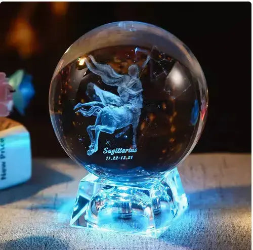 Celestial Zodiac Crystal Globe: A Gift of Light & Destiny Chic Solace