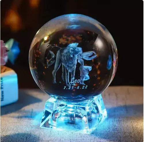 Celestial Zodiac Crystal Globe: A Gift of Light & Destiny Chic Solace