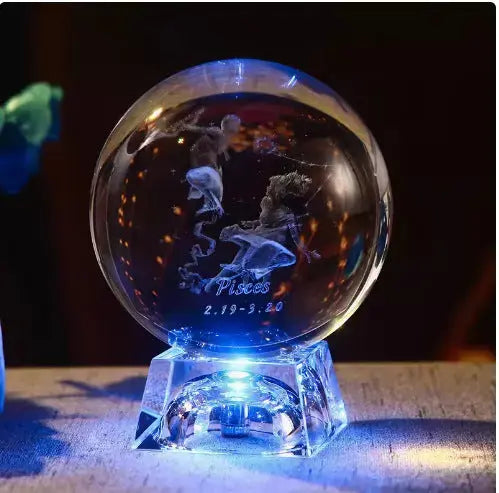 Celestial Zodiac Crystal Globe: A Gift of Light & Destiny Chic Solace