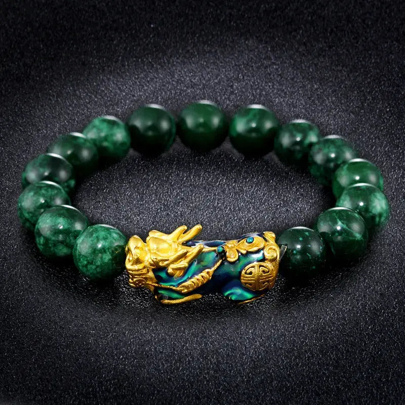 Pixiu bracelet green agate bracelet Chic Solace