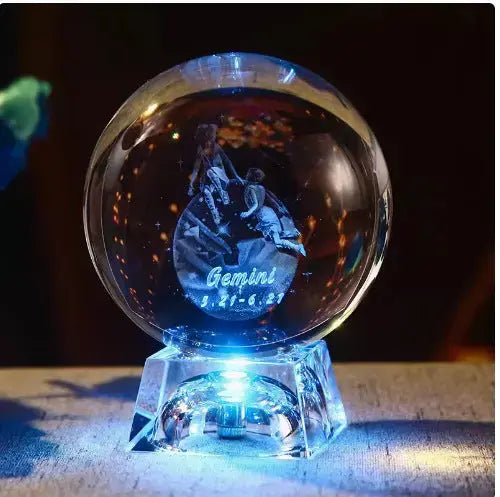 Celestial Zodiac Crystal Globe: A Gift of Light & Destiny Chic Solace