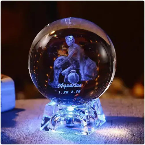 Celestial Zodiac Crystal Globe: A Gift of Light & Destiny Chic Solace