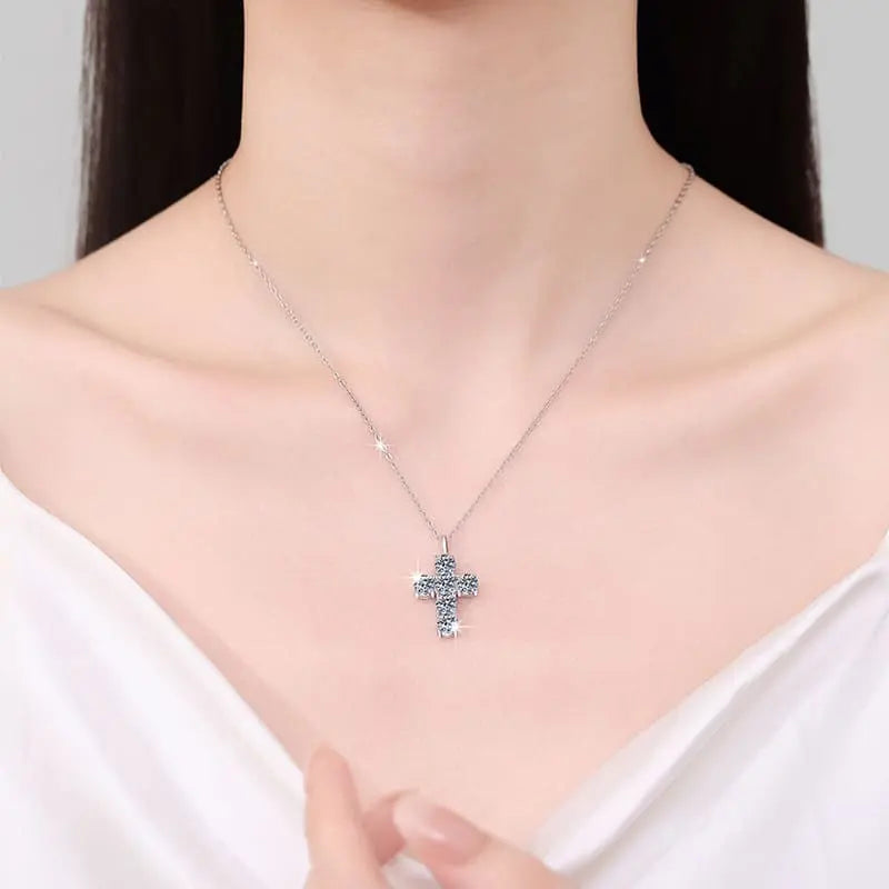 Moissan Cross Necklace Chic Solace